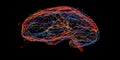 Visual Representation of a Complex Brain Network Royalty Free Stock Photo