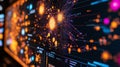 Visual representation of data connections on digital interface during a tech presentation