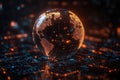 Visual representation of a digital globe with glowing connections during a fut Royalty Free Stock Photo