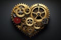 Intricate Affections: The Mechanics of the Heart. Generative AI Royalty Free Stock Photo