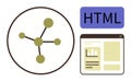Visual Representation of HTML Structure and Data Connections in Web Design Royalty Free Stock Photo