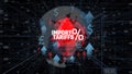 Visual Representation of Import Tariffs in the Digital Age with Data Visualization Elements and Red Graphics Royalty Free Stock Photo
