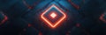 Visual representation of a luminous microchip in a futuristic digital environment with striking red and blue outlines