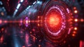 Visual representation of quantum computing concepts highlighting qubits and data processing in a futuristic setting Royalty Free Stock Photo