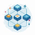 Isometric Blockchain Network Technology Concept Royalty Free Stock Photo