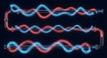 Visual Representation of Standing Waves and Interference Patterns in Tubes Royalty Free Stock Photo