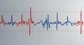 Abstract representation of red and blue waveforms on a grid background visual data Royalty Free Stock Photo