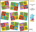Visual riddle - find two identical cards with flip-flops