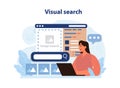 Visual search engine. Ai, self-learning computing system processing data Royalty Free Stock Photo