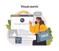Visual search engine. Ai, self-learning computing system processing data Royalty Free Stock Photo