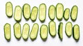 a visual of a single, thinly sliced zucchini