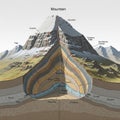 The visual style is educational, aimed at explaining geological stratification Royalty Free Stock Photo