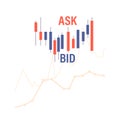 Visual Vector Representation Of The Market's Supply And Demand Dynamics, Showing The Current Bid And Ask Prices