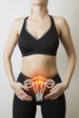 Visualisation of genito-urinary system on woman Royalty Free Stock Photo