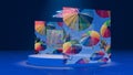 Visualization of Autoencoder for Image Denoising: From Noisy Input to Clean Output, 3D rendering Royalty Free Stock Photo