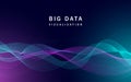 Visualization big data banner, realistic style