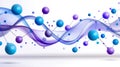 Visualization of big data. Wave flow background. Graphic abstract background. Analytical network visualization. Modern