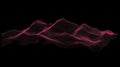 Abstract Digital Terrain Grid: Pink Futuristic Particle Waveform Visualization Royalty Free Stock Photo