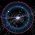 Visualization of a cosmic shockwave expanding through interstellar space from a bright central source Royalty Free Stock Photo