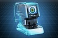 Visualization 3d cad model of Auto Refractometer. 3D rendering Royalty Free Stock Photo