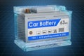 Visualization 3d cad model of Car Battery, blueprint. 3D rendering