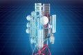 Visualization 3d cad model of cell tower, 3D rendering