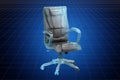 Visualization 3d cad model of desk chair, blueprint. 3D rendering