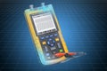 Visualization 3d cad model of digital oscilloscope, industrial scopometer. 3D rendering
