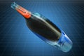 Visualization 3d cad model of nose, ear or eyebrow hair trimmer, blueprint. 3D rendering