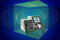 Visualization 3d cad model of Personal DNA Sequencing System, blueprint. 3D rendering