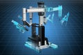 Visualization 3d cad model of robotic surgical system. 3D rendering