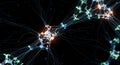 Abstract glowing neural network connections Royalty Free Stock Photo
