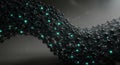 Abstract dark network with glowing cyan nodes Royalty Free Stock Photo