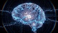 visualization of digital brain networks or artificial intelligence, often used to represent concepts of technology Royalty Free Stock Photo