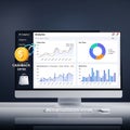 Digital Analytics Dashboard with Cashback Offer Royalty Free Stock Photo