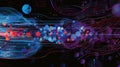 Visualization of dynamic machine learning in action. Intricate algorithms and insightful outcomes. AI Image Royalty Free Stock Photo