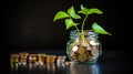 Visualization of the effective strategy of savings through constant financial development., photogr Royalty Free Stock Photo