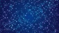 Visualization featuring interconnected nodes and lines against a dark blue Royalty Free Stock Photo