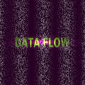 Visualization life in purple stream data. Vector. Cryptography, Bitcoin, hacking, information. Machine software code.