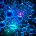 Visualization of a molecular structure, featuring interconnected blue Royalty Free Stock Photo