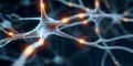 Visualization of Neurons and Synapses Connectivity in a Neural Network and Brain Activity System Royalty Free Stock Photo