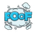 Visualization of poof sound with big fluffy cloud Royalty Free Stock Photo