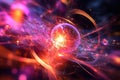 The visualization shows vibrant colors and patterns of quantum computing elements and energy interactions