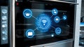 Visualization of a smart oven connected to the internet of things network Royalty Free Stock Photo