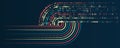 Visualization Sorting data, Abstract flow of information as circles and binary code. Vector database background Royalty Free Stock Photo