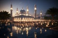 Visualize the beauty of illuminated mosques and