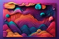A 3D papercut layers illustration with a multi-layered color texture arranged in a gradient vector banner