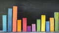 Visualize data with a vibrant chalkdrawn bar chart, Ai Generated Royalty Free Stock Photo