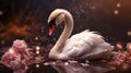 Visualize a graceful swan