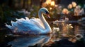 Visualize a graceful swan